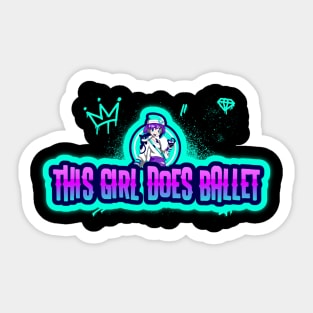 This Girl Does Ballet with Cartoon Girl Sticker